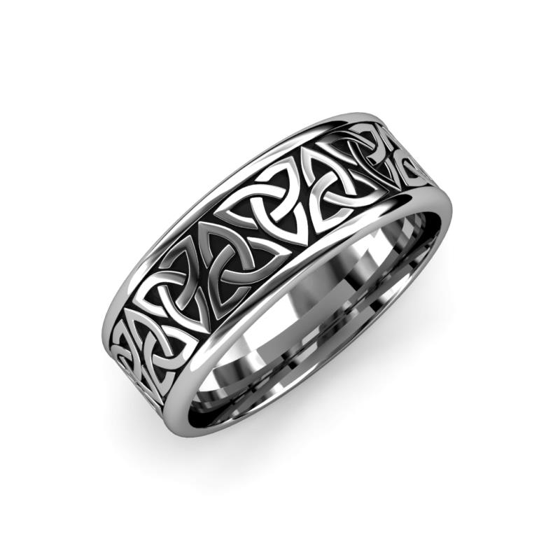Denzel High Polish 7 mm Celtic Trinity Knot Wedding Band 