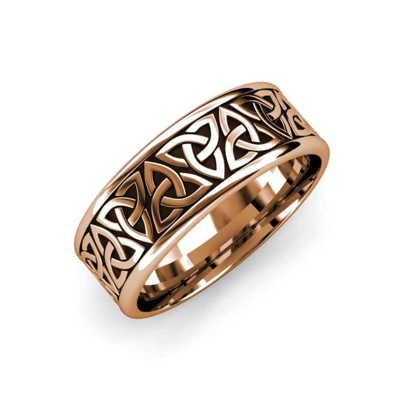 Denzel High Polish 7 mm Celtic Trinity Knot Wedding Band 