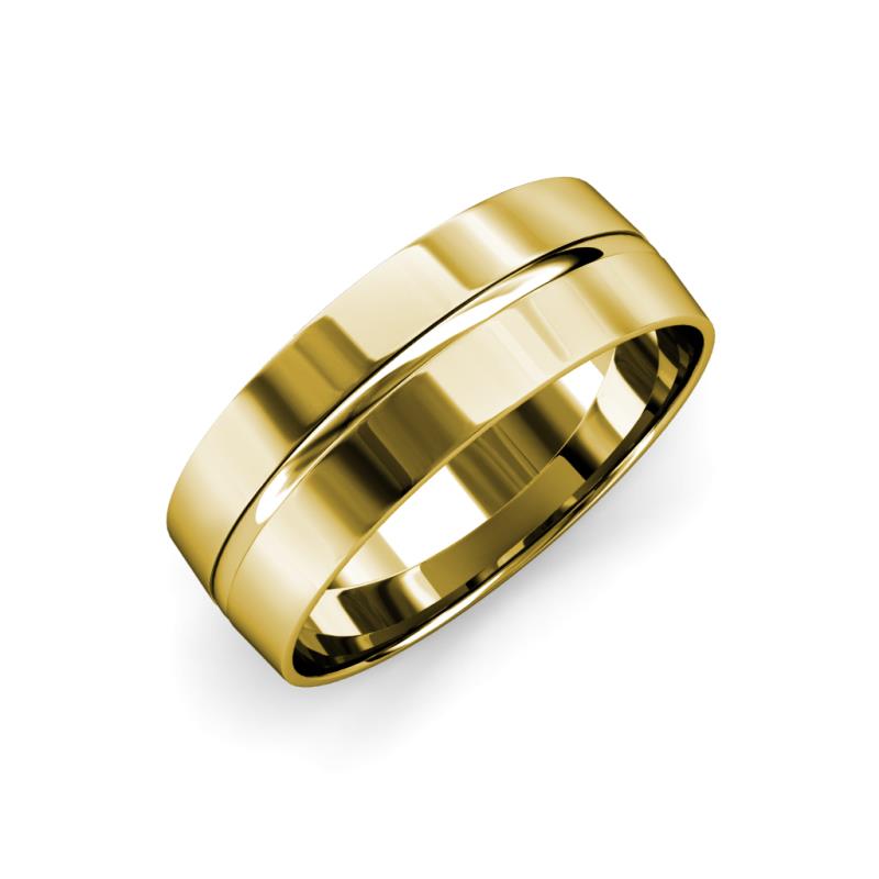 Ezalor High Polish 5 mm Center Ridge Wedding Band 