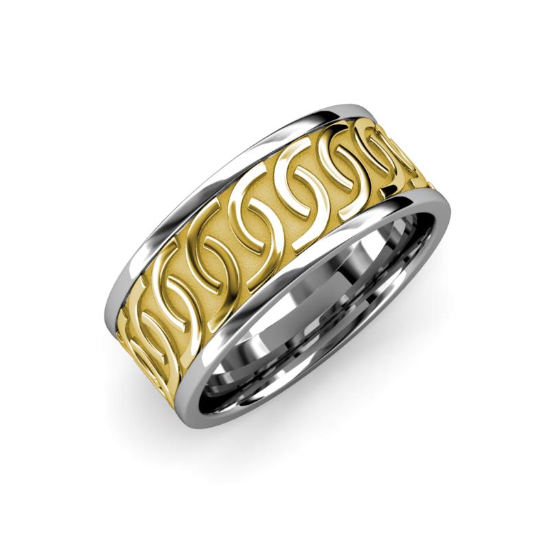 Eavan High Polish 6.00 mm Two Tone Celtic Wedding Band 