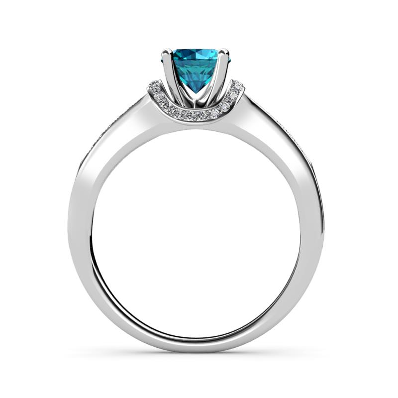 London Blue Topaz Diamond (SI2-I1, G-H) Engagement Ring & Wedding Band ...