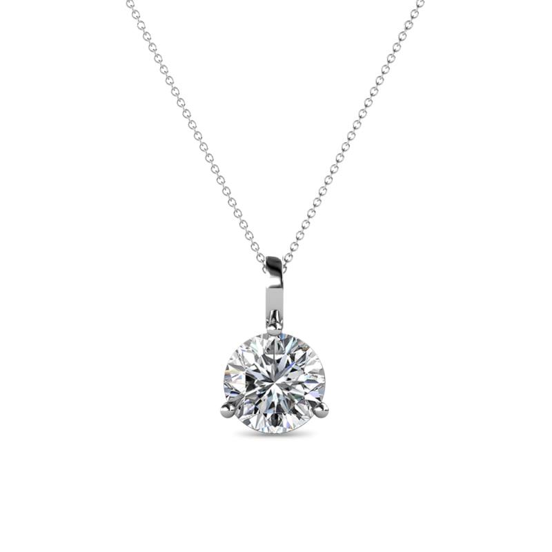 Diamond 3-Prong Solitaire Pendant (SI2, G) 1.00 ct in 14K White Gold ...