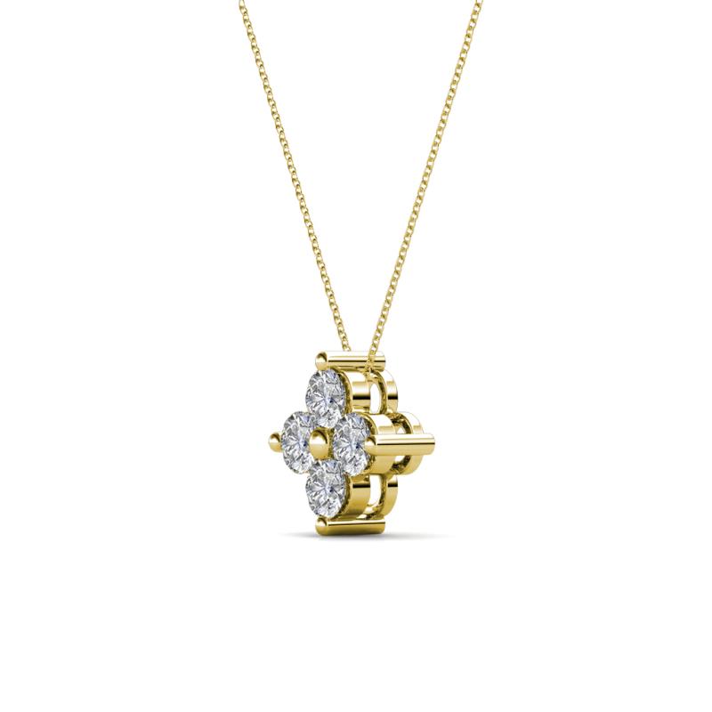 Diamond Four Stone Floral Pendant (SI2-I1, G-H) 0.28 ct tw in 14K