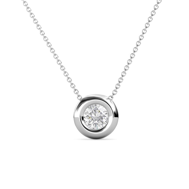 White sapphire solitaire necklace Clearance
