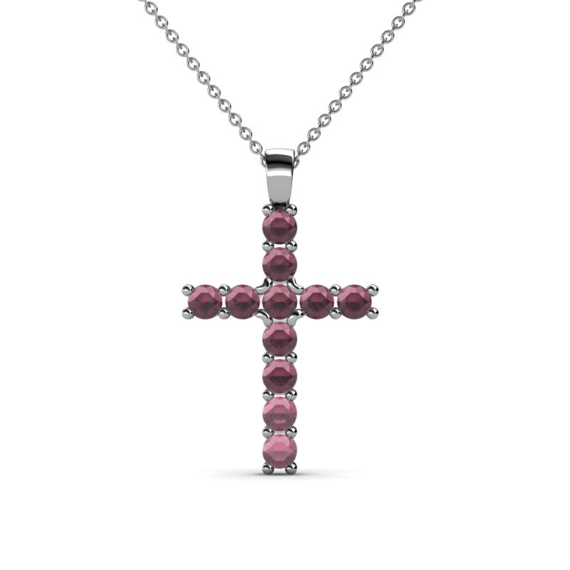 Petite Rhodolite Womens Cross Pendant Necklace 0.40 ctw 14K
