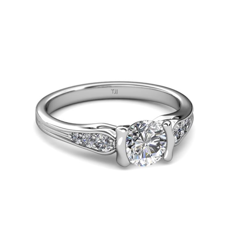 Diamond Engagement Ring 1.31 cttw in 14K White Gold. | TriJewels
