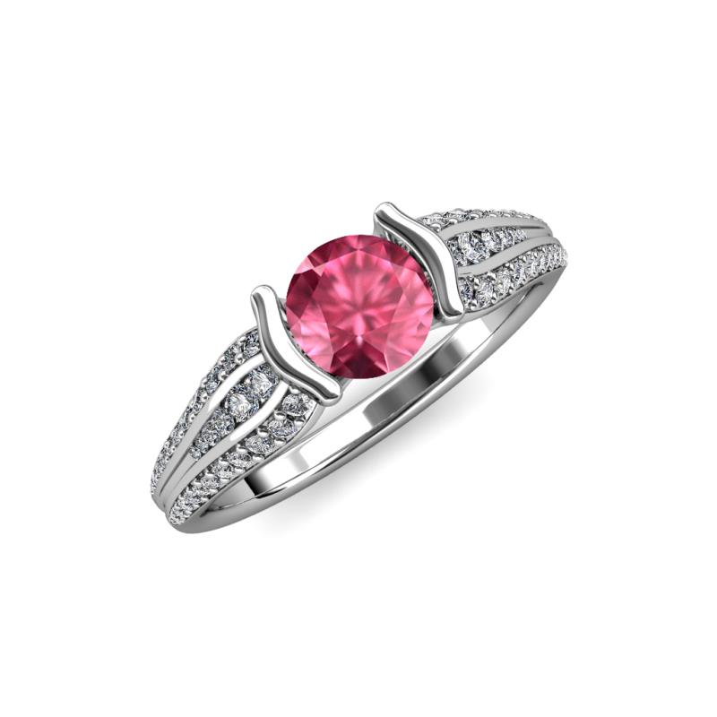 Pink Tourmaline and Diamond (SI2-I1, G-H) Engagement Ring 1.45 cttw in ...
