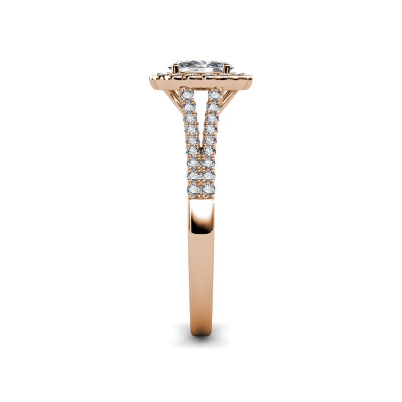Oval Cut (7x5 mm) Diamond Split Shank Womens Halo Engagement Ring 1.60 ...