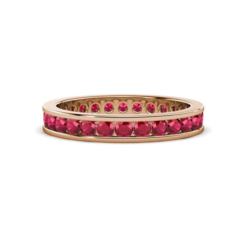 Ruby Channel Set Womens Eternity Ring Stackable 1.31 ctw* 14K Rose Gold ...