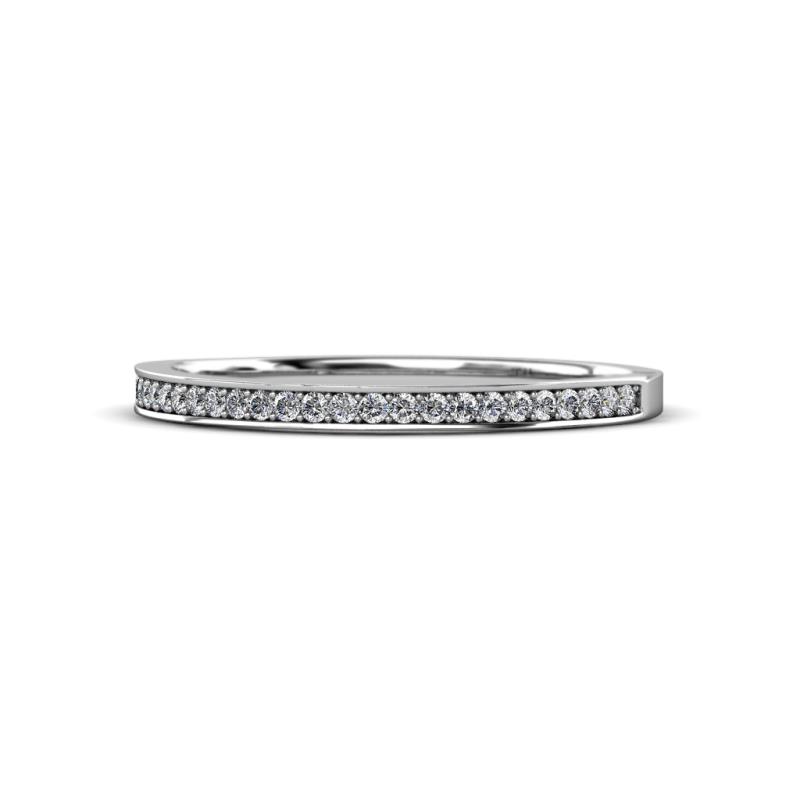 Round Diamond Women Stackable  Wedding  Band Ring  14K White  