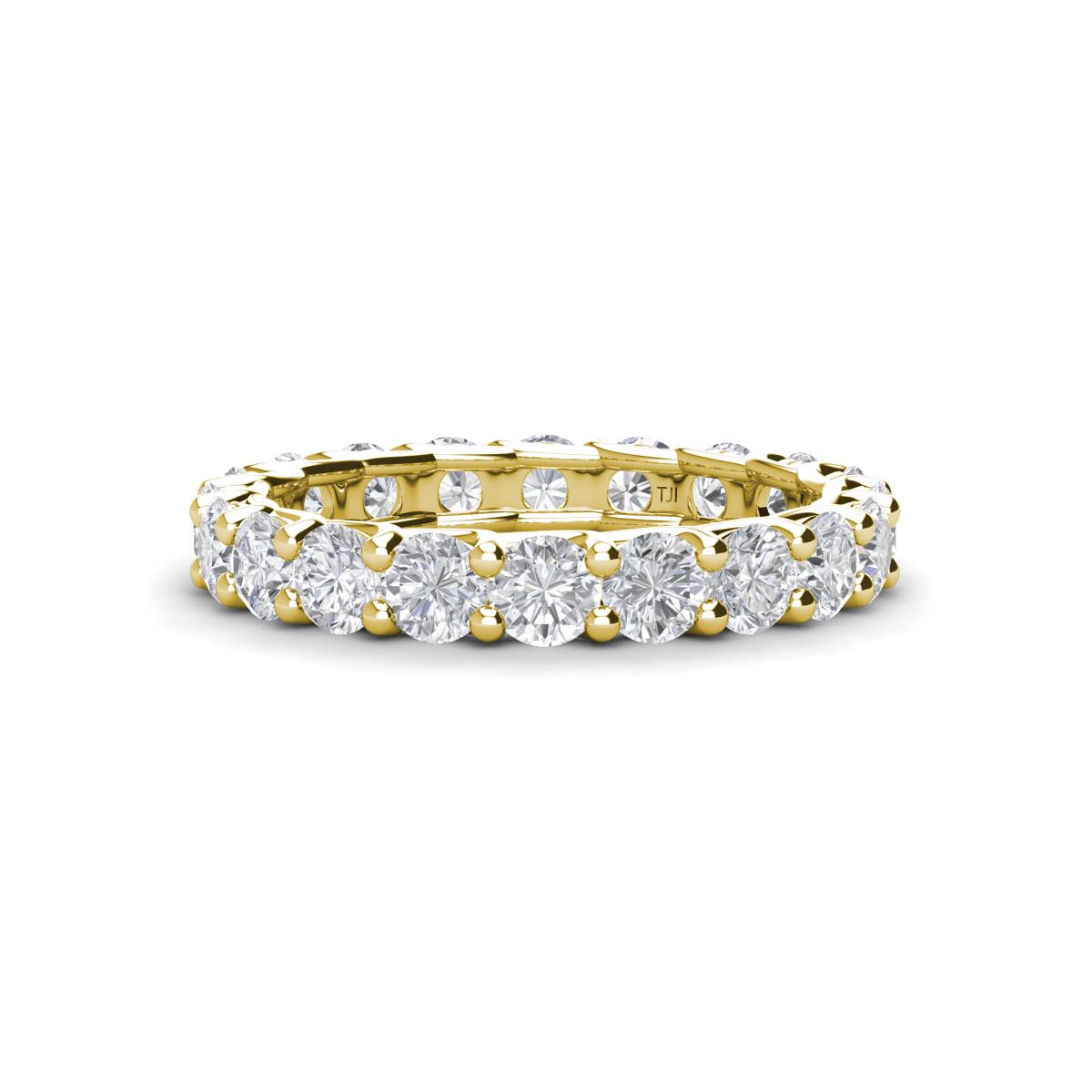 White Sapphire Womens Eternity Ring Stackable 2.99 ctw* 18K Yellow Gold TriJewels