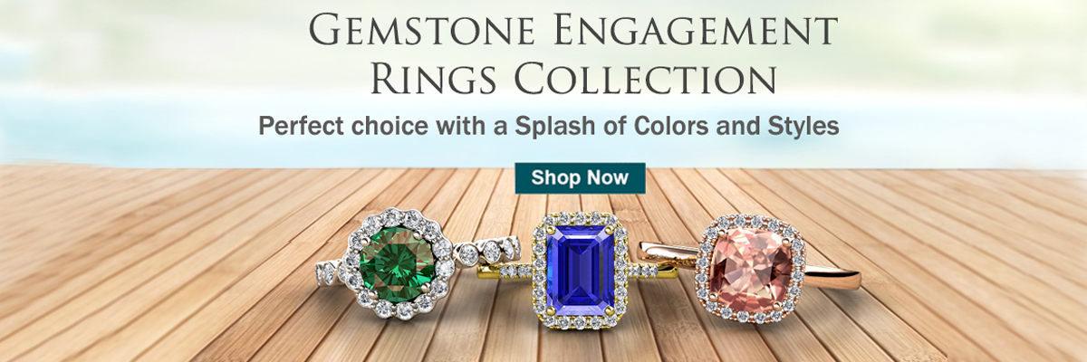 Gemstone Engagement Ring - Sapphires, Ruby, Emerald | TriJewels