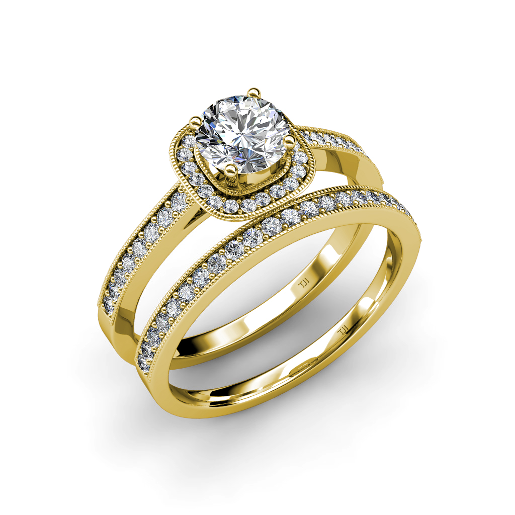 Renee Halo Bridal Set Ring 