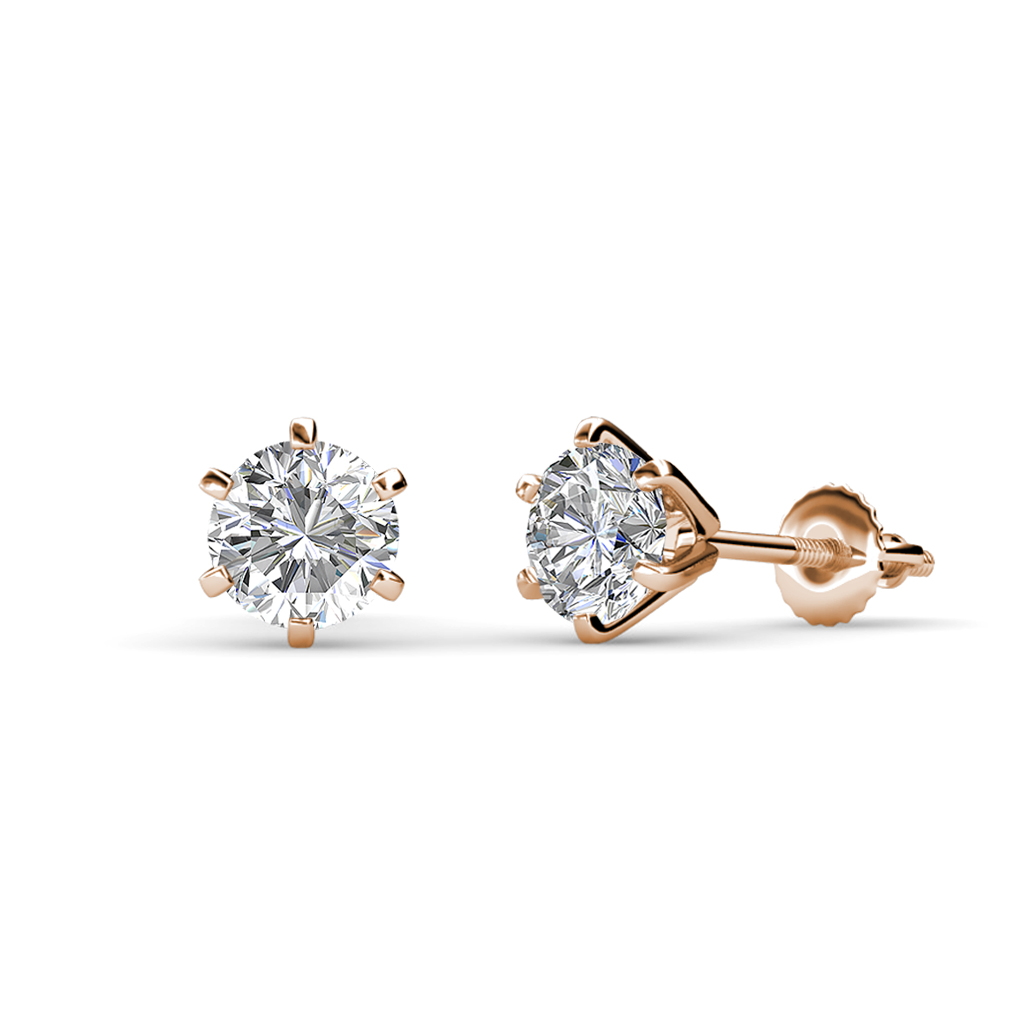Kenna Martini Six Prong 14K Rose Gold Ear Stud Setting 