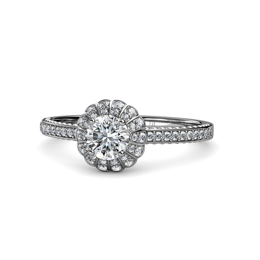 Jolie Signature Floral Semi Mount Halo Engagement Ring 