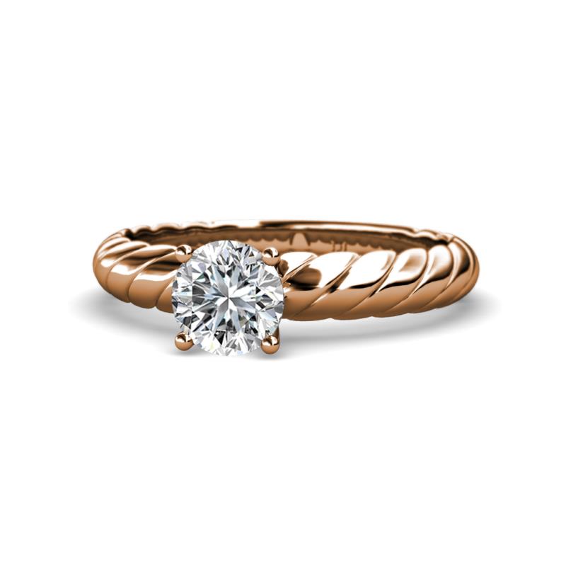 Eudora Retro Semi Mount Solitaire Rope Engagement Ring  