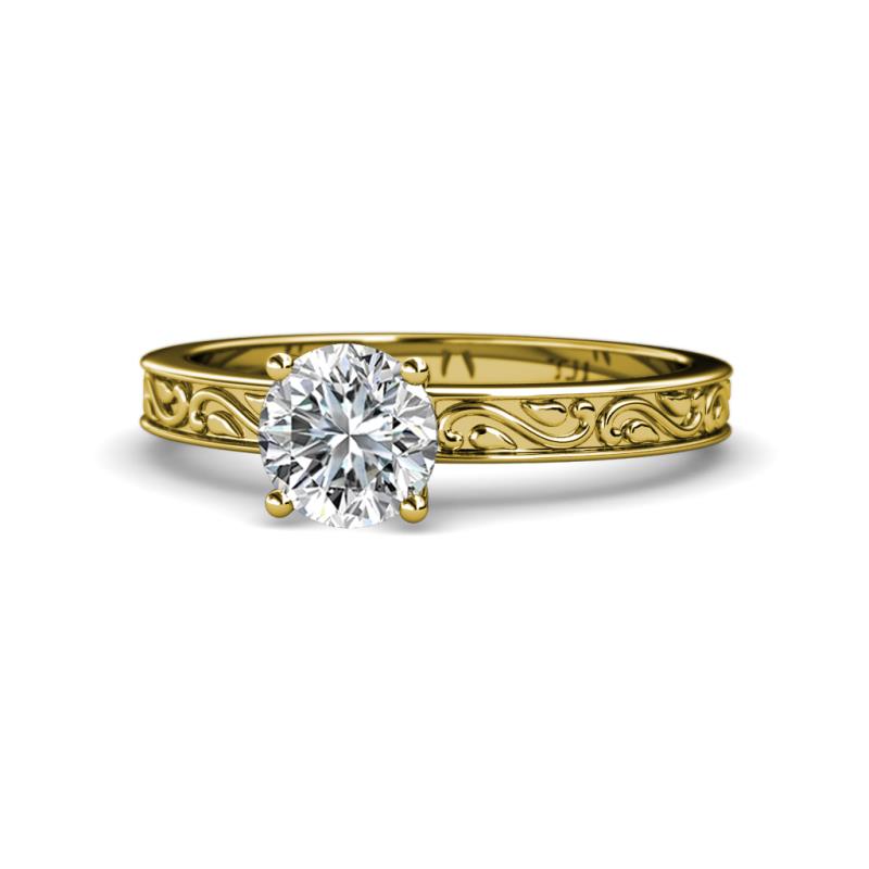 Cael Retro Semi Mount Scroll Solitaire Engagement Ring 