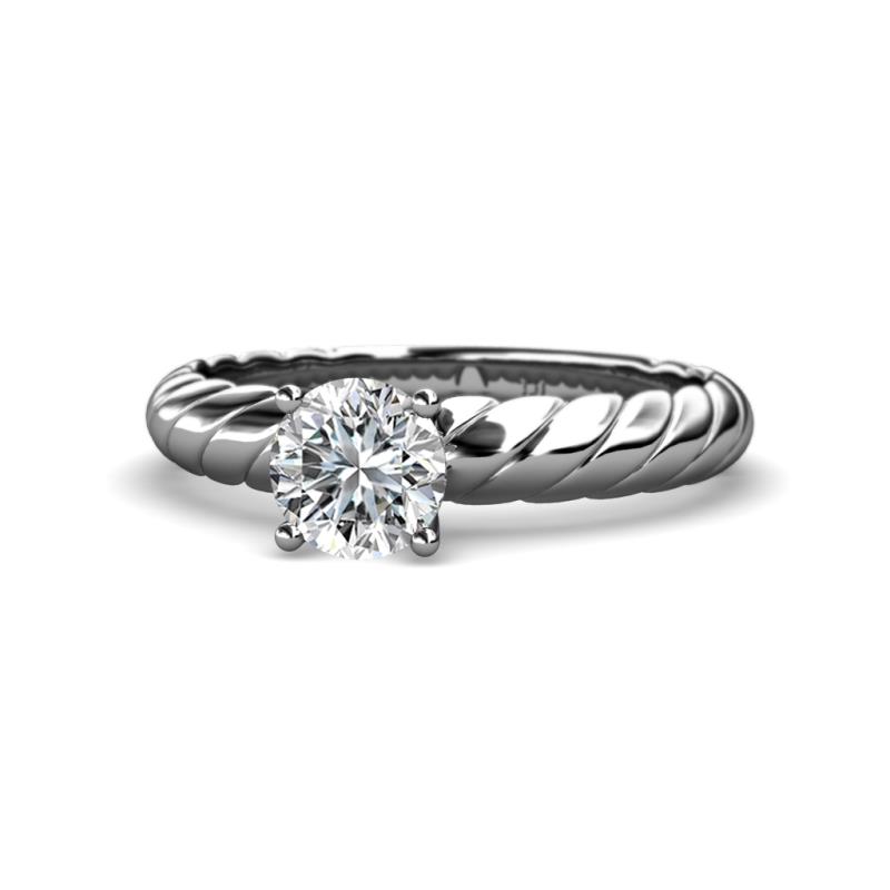 Eudora Retro Semi Mount Solitaire Rope Engagement Ring  