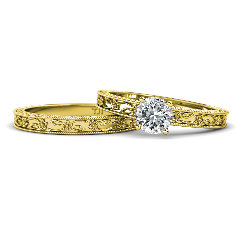 Florie Classic Semi Mount Solitaire Bridal Set Ring 