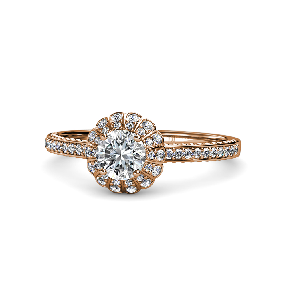 Jolie Signature Floral Semi Mount Halo Engagement Ring 
