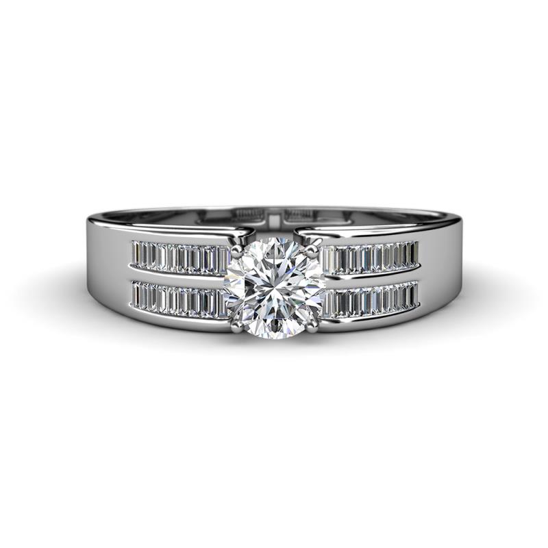 Emery Classic Semi Mount Baguette Diamond Engagement Ring 