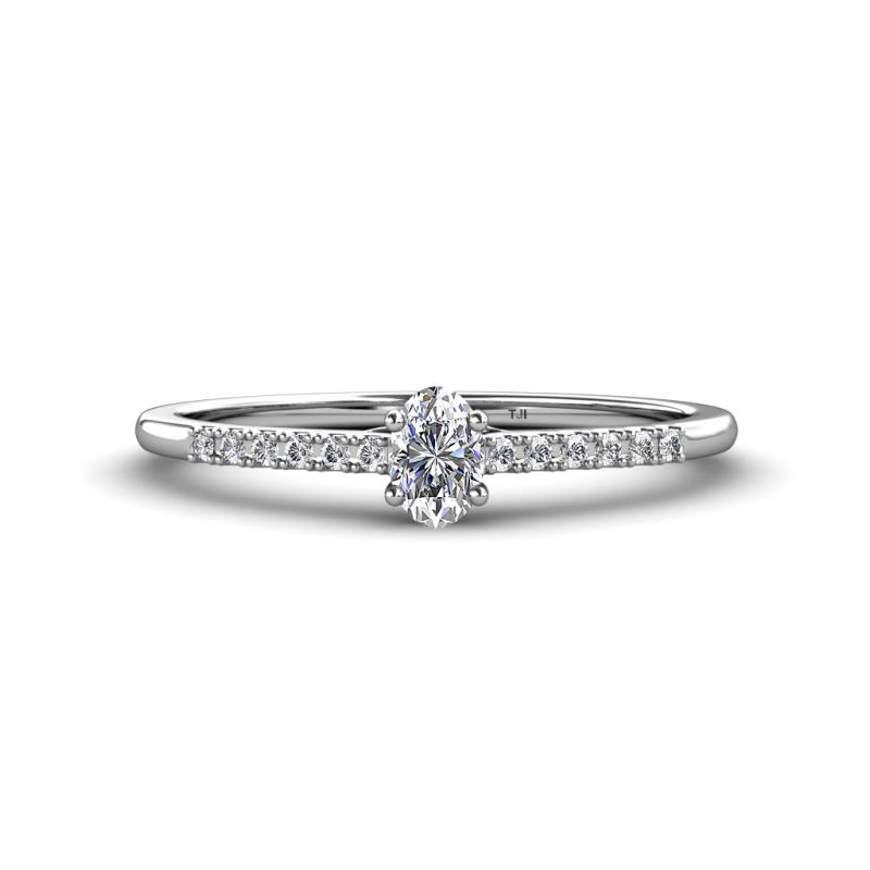 Penelope Classic Oval Cut Semi Mount Engagement Ring 