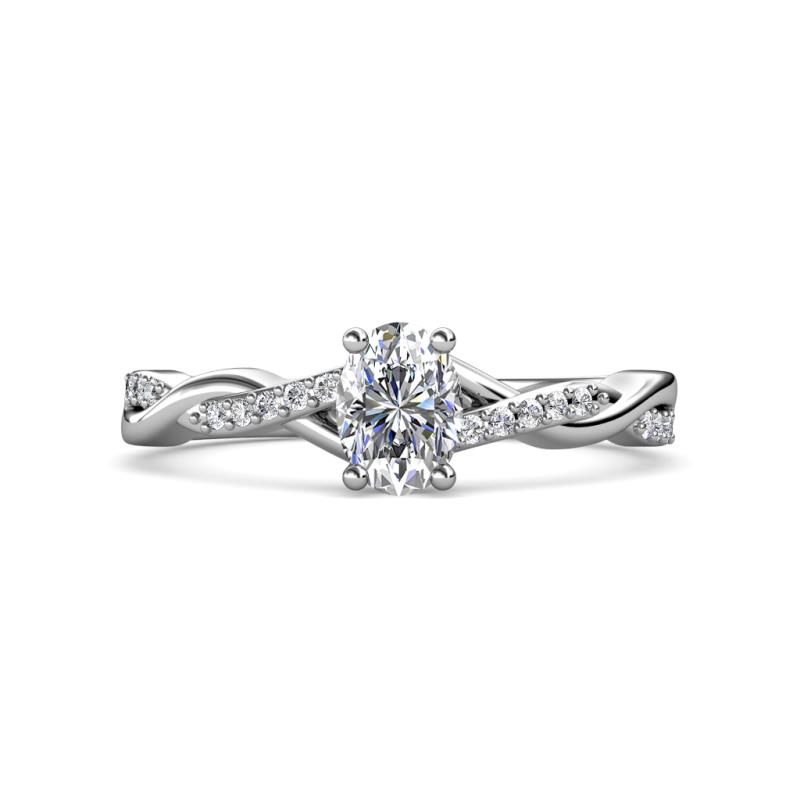 Stacie Desire Oval Cut Semi Mount Twist Infinity Shank Engagement Ring 