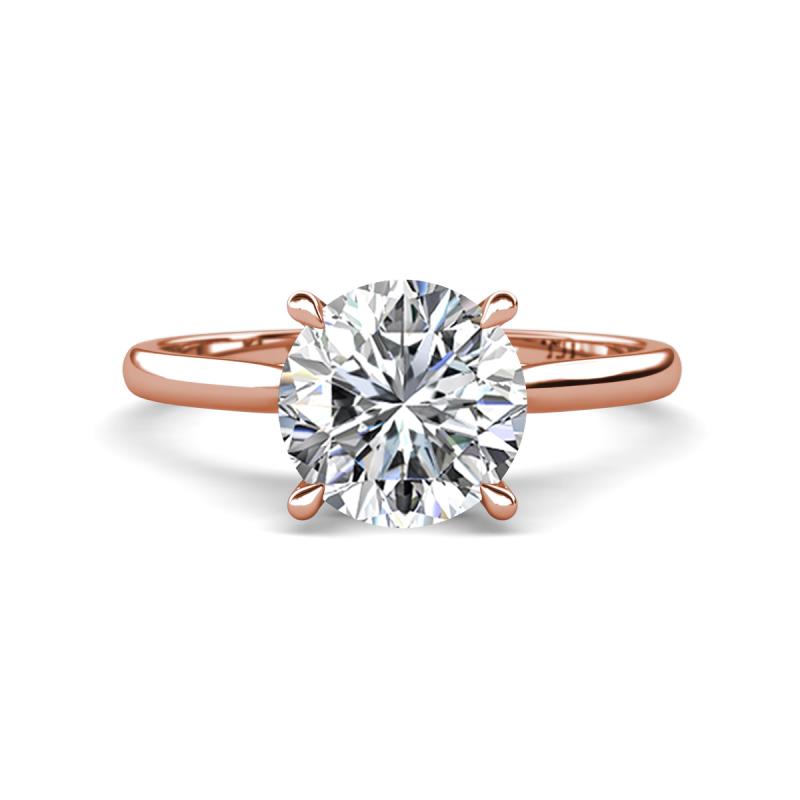 Zaire Semi Mount Hidden Halo with accented Side Natural Diamond Engagement Ring 
