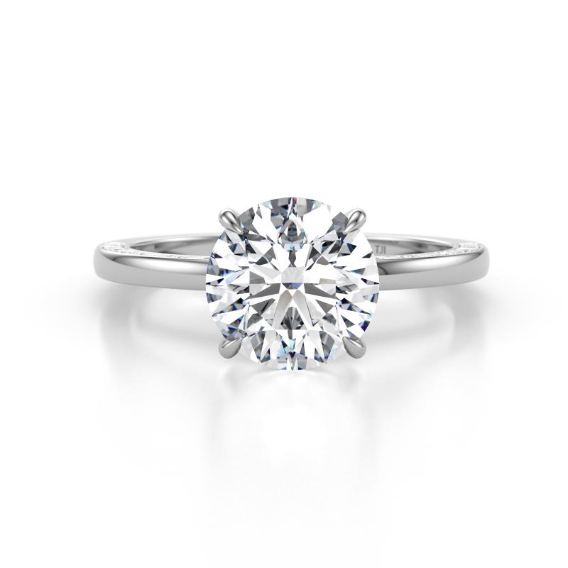 Lucia Semi Mount Hidden Halo accented 0.13 ctw Diamond Women Engagement Ring 