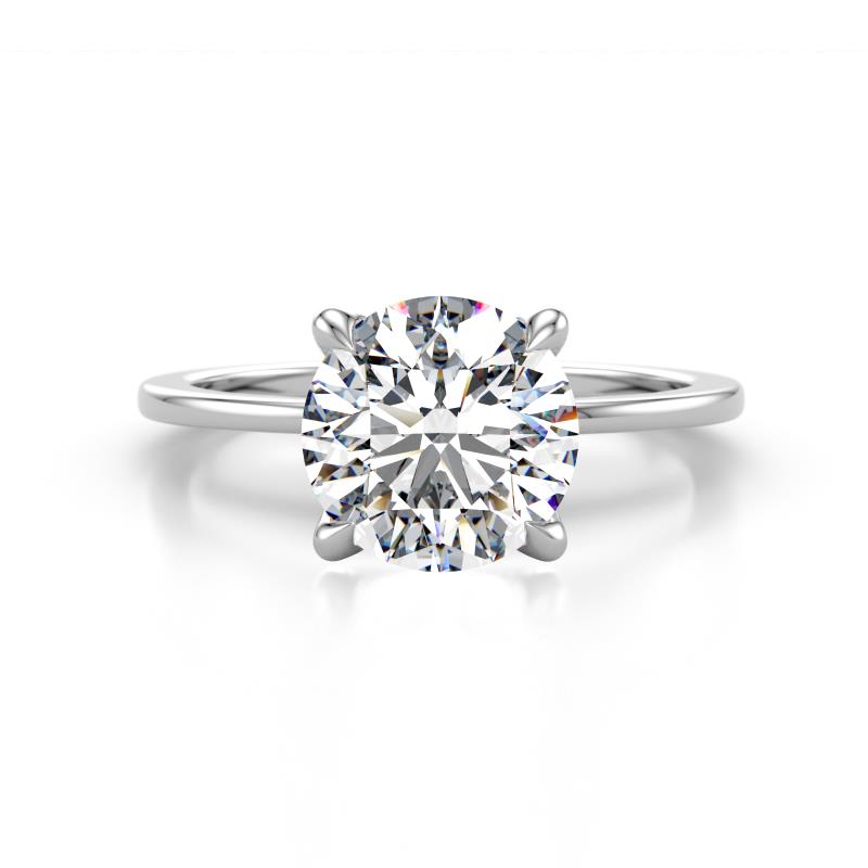 Morgan Semi Mount Hidden Halo with Prong Studded Natural Diamond 0.13 ctw Women Engagement Ring 