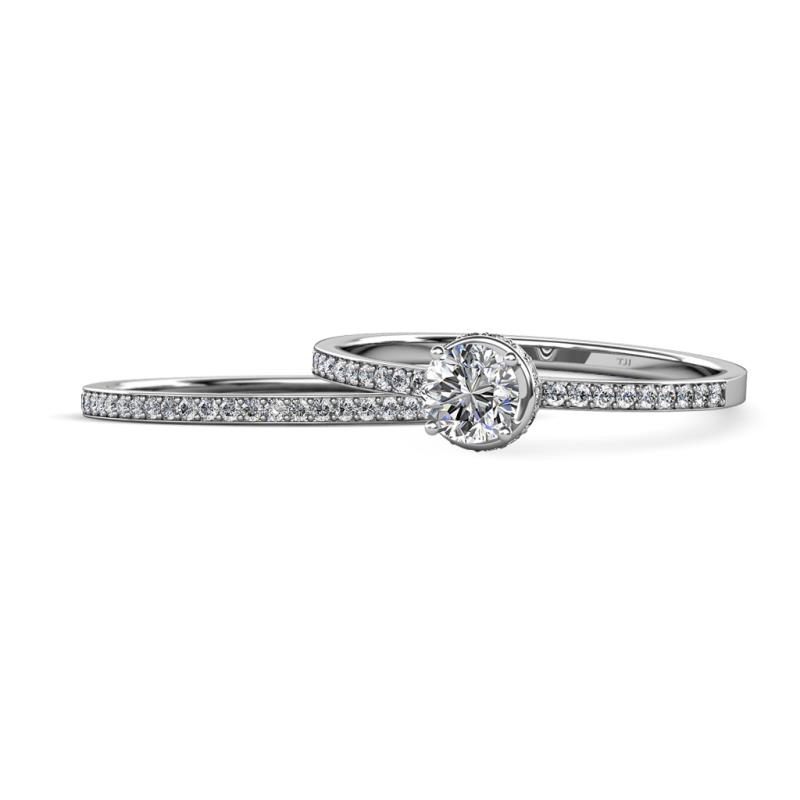 Siara Semi Mount Halo Bridal Set Ring 