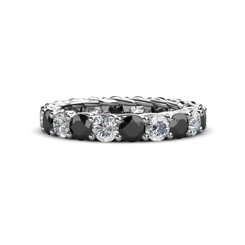 Lucida 4.10 ctw (3.80 mm) Round Black Diamond and Natural Diamond Eternity Band 