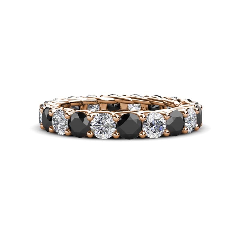 Lucida 4.10 ctw (3.80 mm) Round Black Diamond and Natural Diamond Eternity Band 