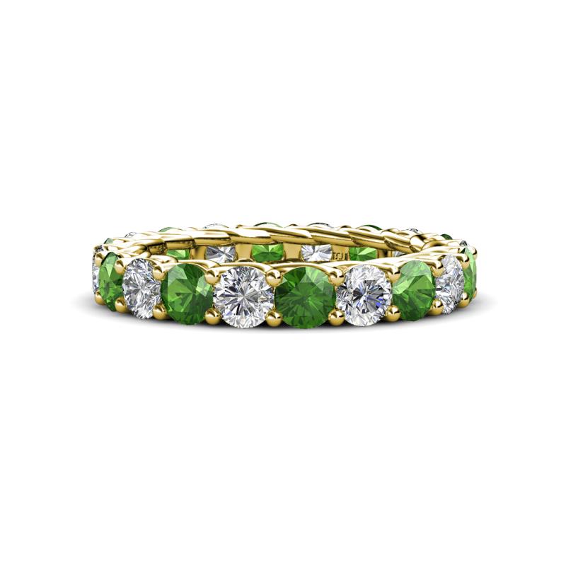 Lucida 4.31 ctw (3.80 mm) Round Green Garnet and Natural Diamond Eternity Band 