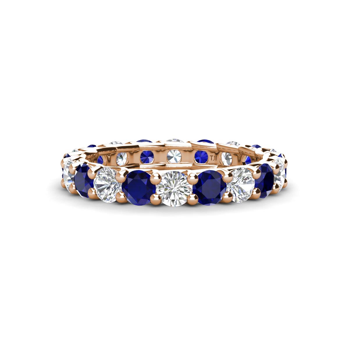 Laida 3.40 mm Blue Sapphire and Diamond Eternity Band 