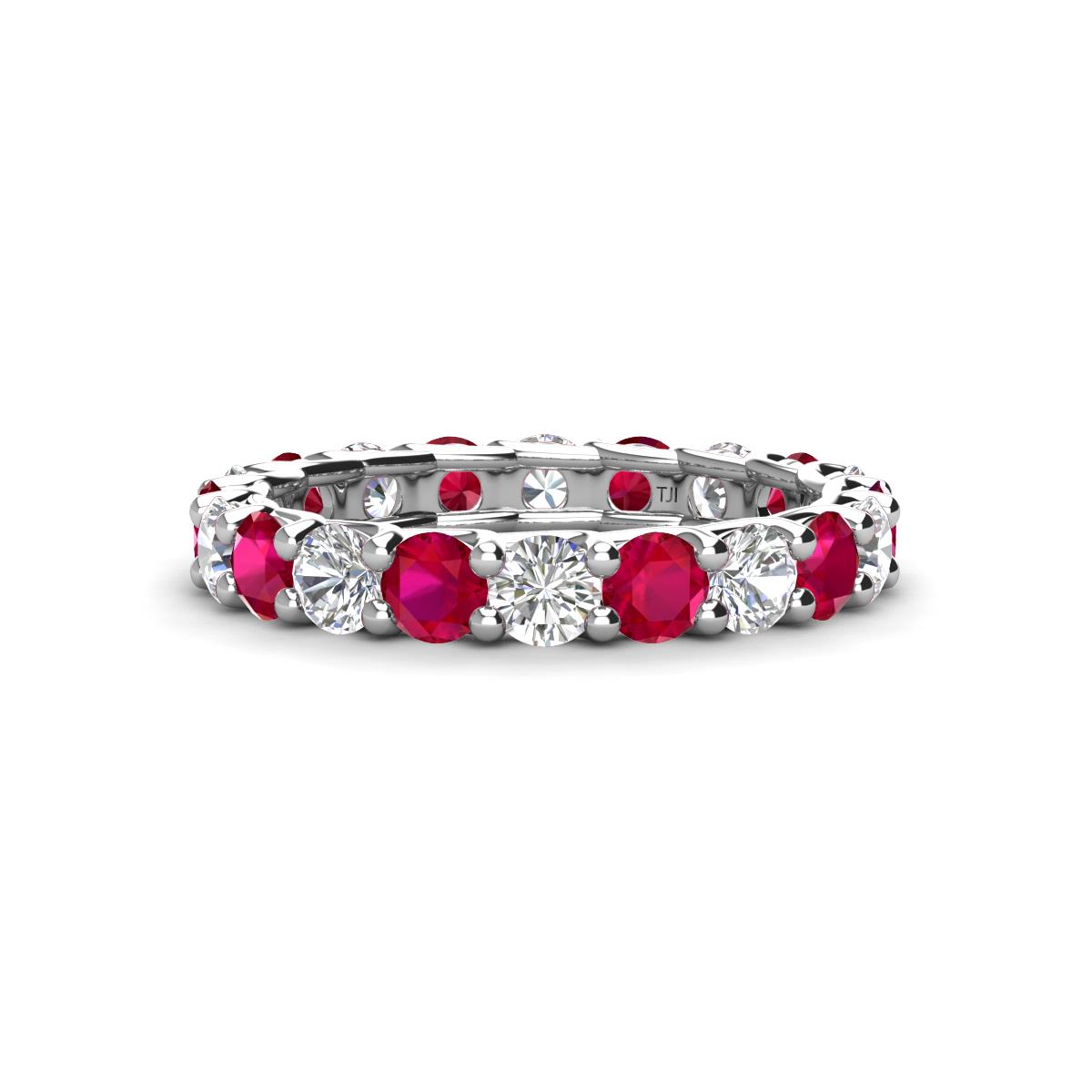 Laida 3.40 mm Ruby and Diamond Eternity Band 