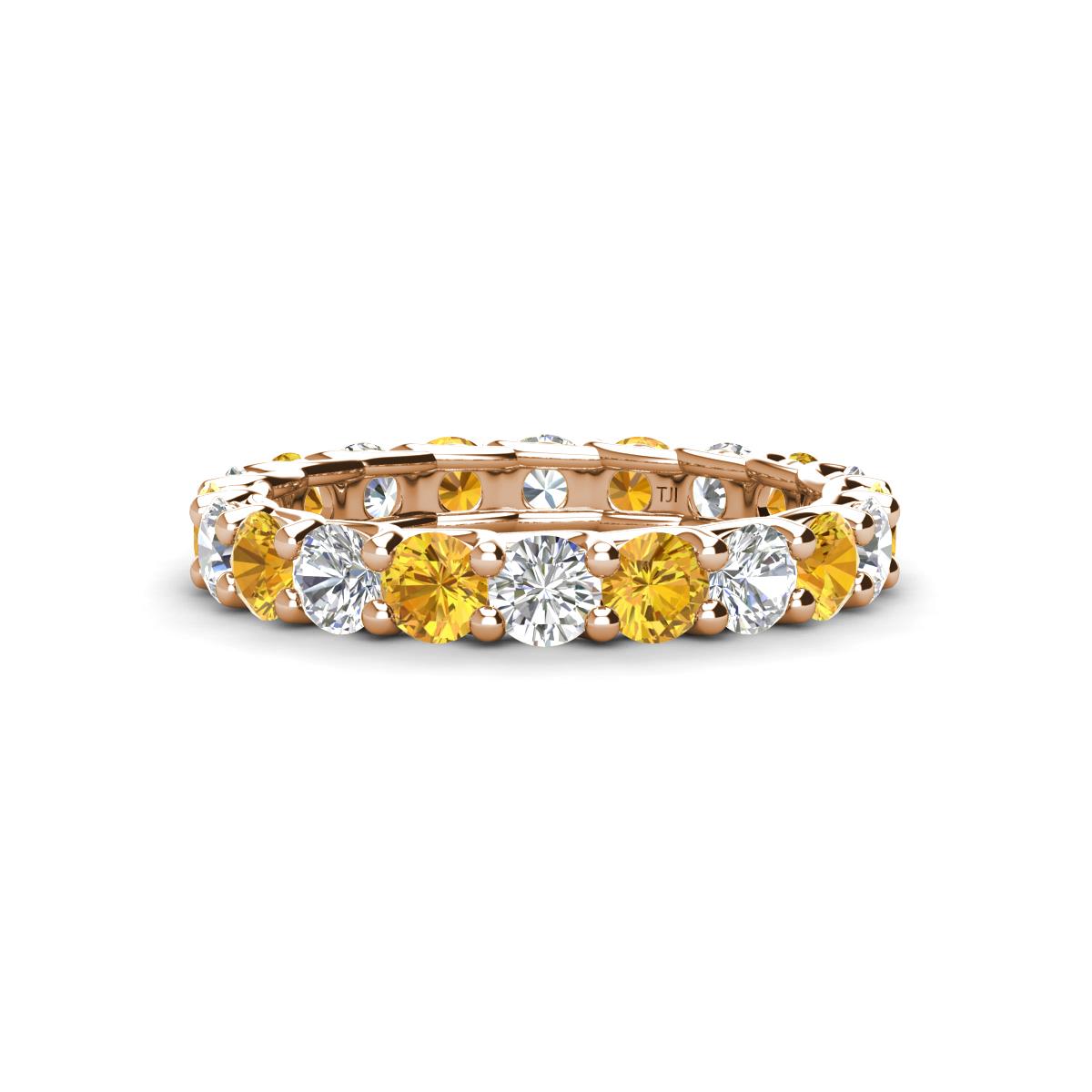 Laida 3.40 mm Citrine and Diamond Eternity Band 