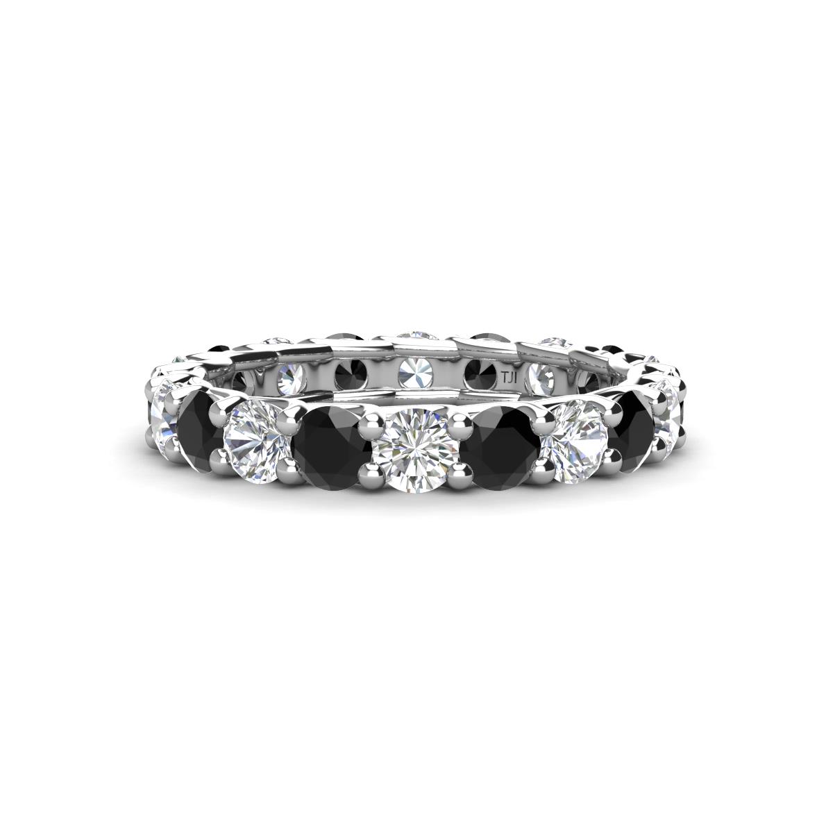 Laida 3.40 mm Black and White Diamond Eternity Band 