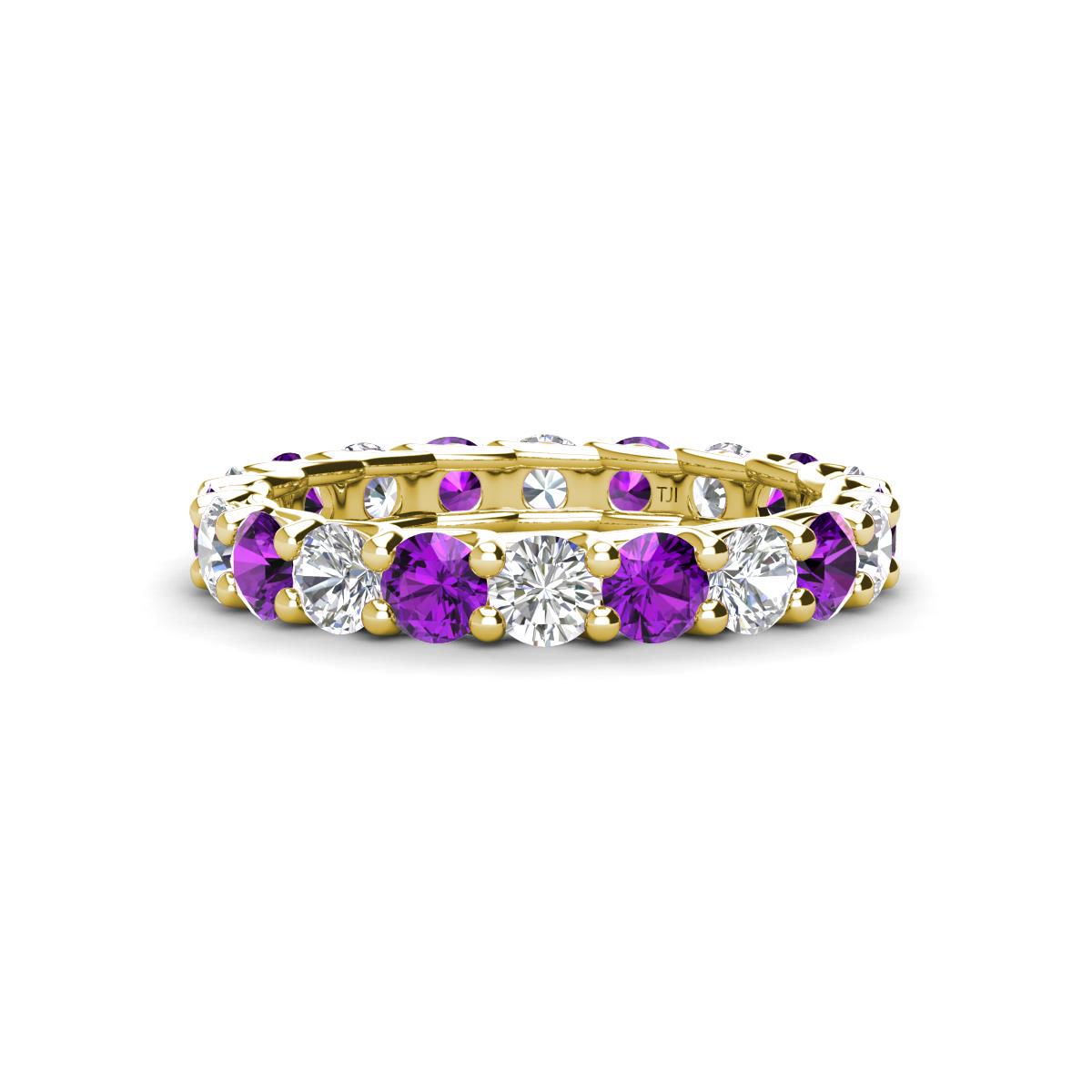 Laida 3.40 mm Amethyst and Diamond Eternity Band 