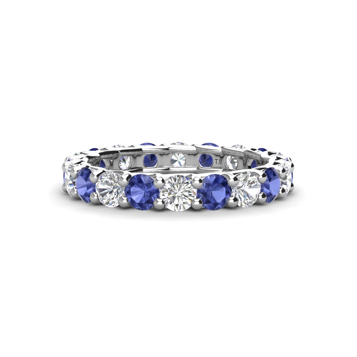 Laida 3.40 mm Iolite and Diamond Eternity Band 