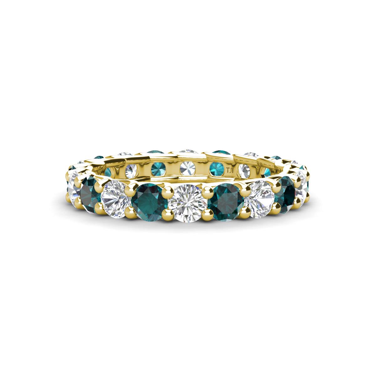 Laida 3.40 mm London Blue Topaz and Diamond Eternity Band 