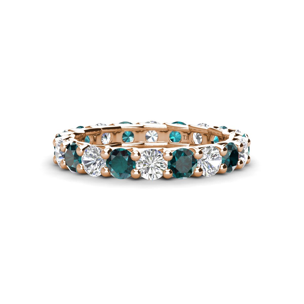 Laida 3.40 mm London Blue Topaz and Diamond Eternity Band 