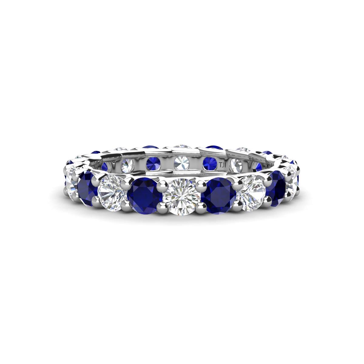 Laida 3.40 mm Blue Sapphire and Diamond Eternity Band 
