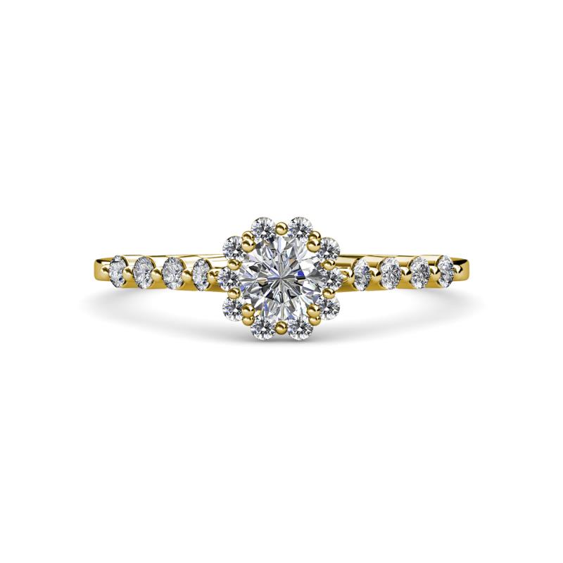 Amabel Diamond Halo Bridal Set Ring 
