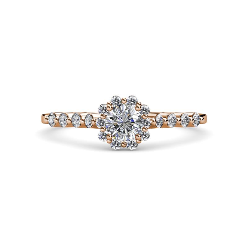 Amabel Diamond Halo Bridal Set Ring 