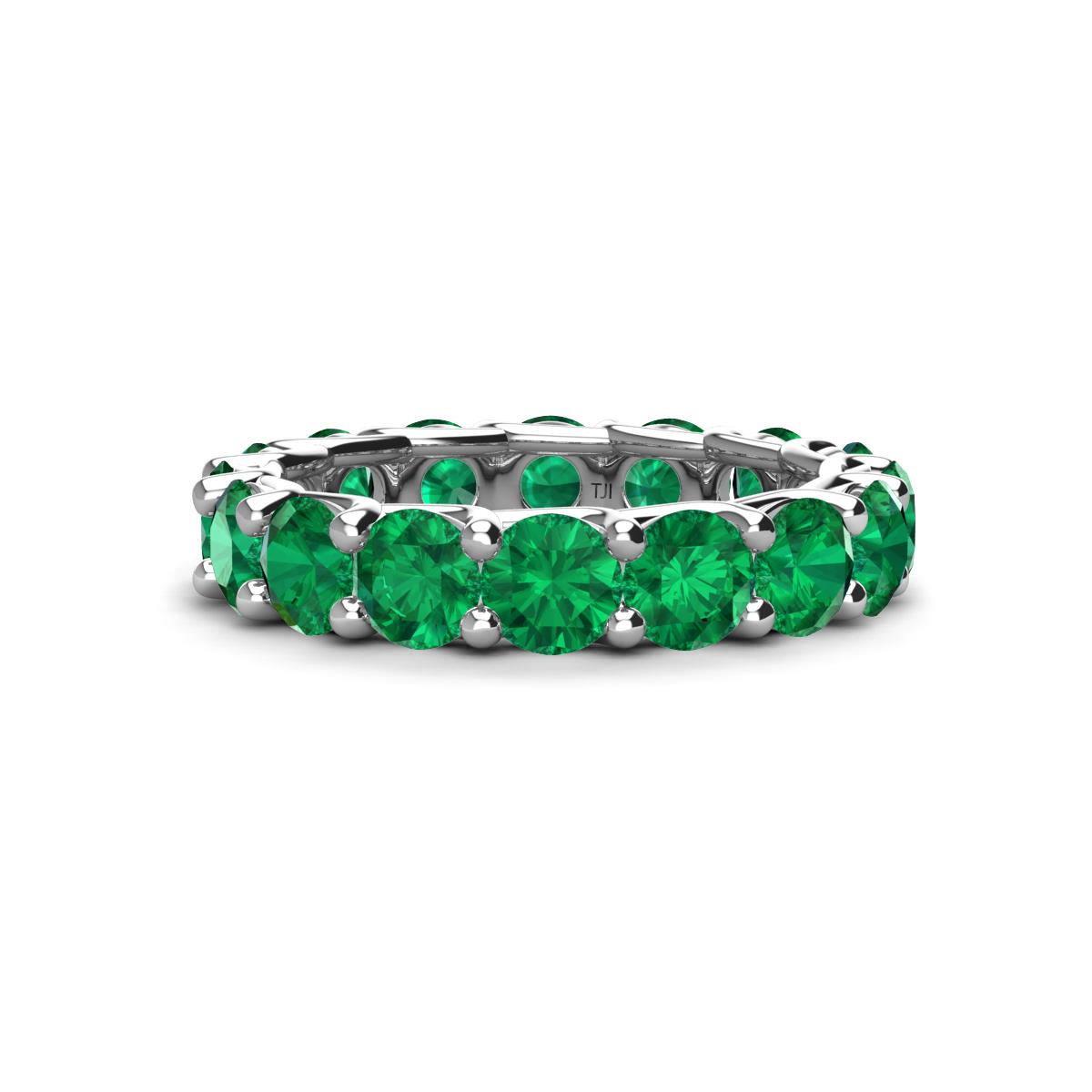 Laida 4.00 mm Emerald Eternity Band 