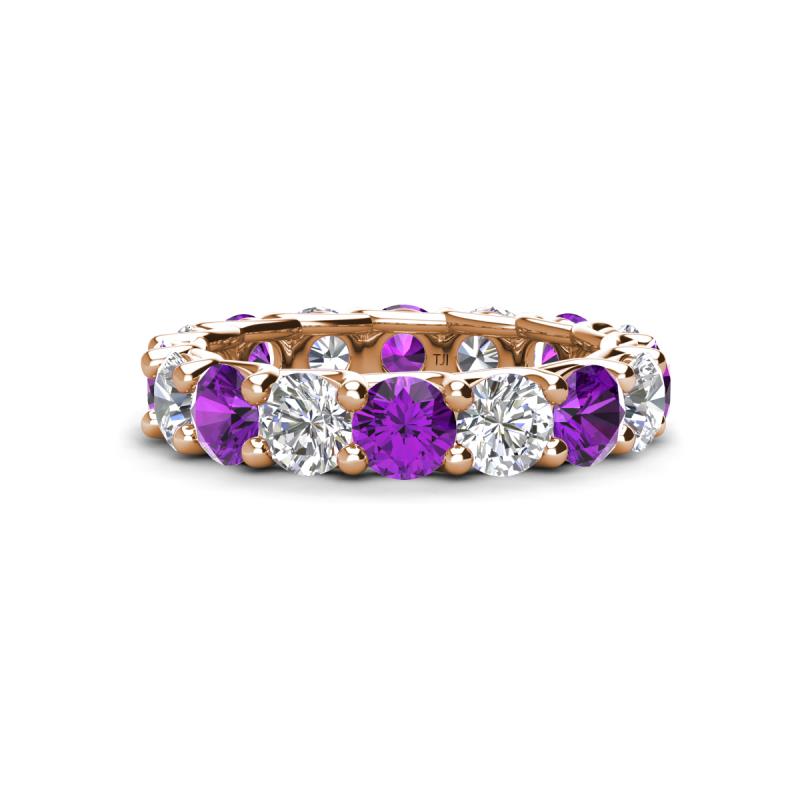 Laida 3.60 ctw (4.00 mm) Amethyst and Diamond Eternity Band 