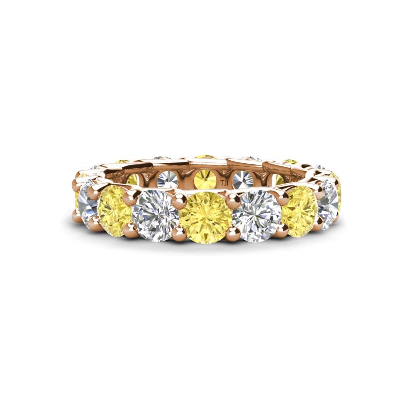 Laida 4.10 ctw (4.00 mm) Yellow Sapphire and Diamond Eternity Band 