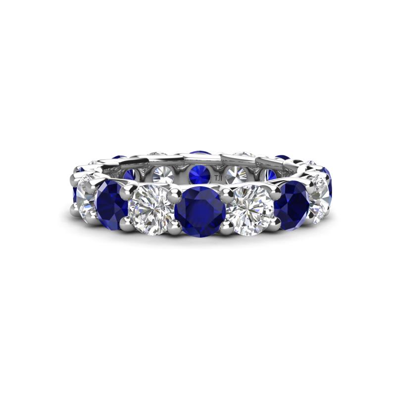 Laida 5.04 ctw (4.00 mm) Blue Sapphire and Diamond Eternity Band 