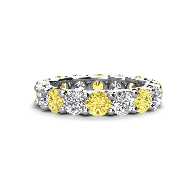 Laida 4.10 ctw (4.00 mm) Yellow Sapphire and Diamond Eternity Band 